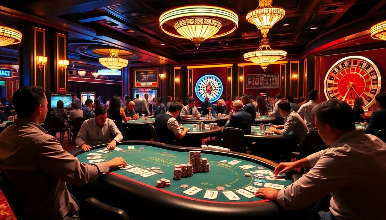 Experience spicy AI chats as casino players engage strategically at poker tables.