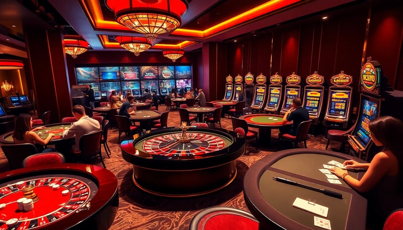 Experience the excitement at nhà cái 78win with players at a roulette table in a luxurious casino environment.