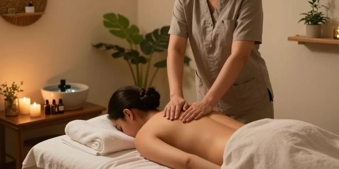Experience 판교출장안마 with a professional massage therapist creating a relaxing home environment.