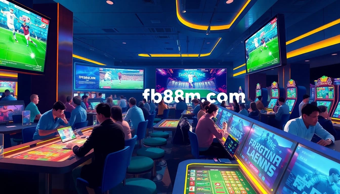 Engaging scene from fb88nn.com showcasing the excitement of sports betting in a modern casino.