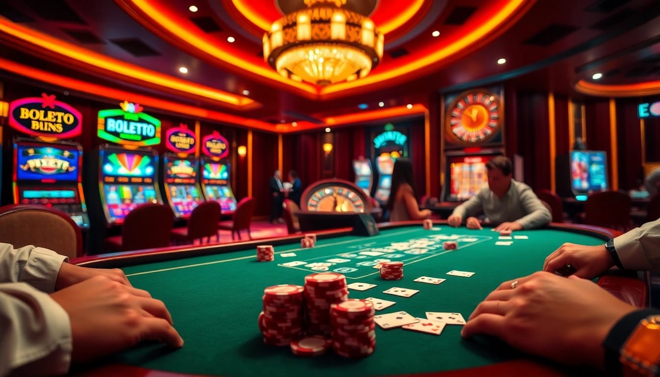 Excited players at a b52club poker game enjoy a luxurious casino atmosphere.
