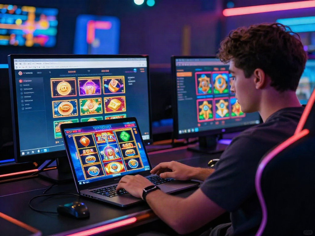 Exciting gaming experience at non gamstop casinos with a vibrant interface and colorful graphics.