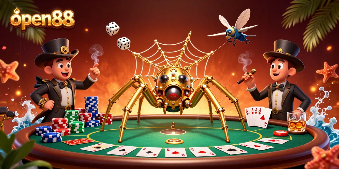 Spin and win at open88 with this vibrant casino scene full of poker excitement.