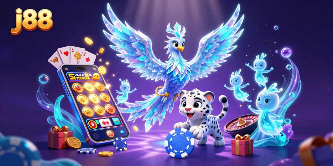 Enjoy thrilling gameplay at j88 with a vibrant casino scene showcasing fantastic characters and game elements.