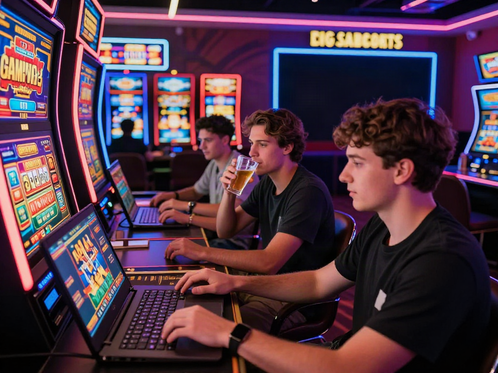 Players in a vibrant online casino enjoying non GamStop casinos with engaging games and promotions.