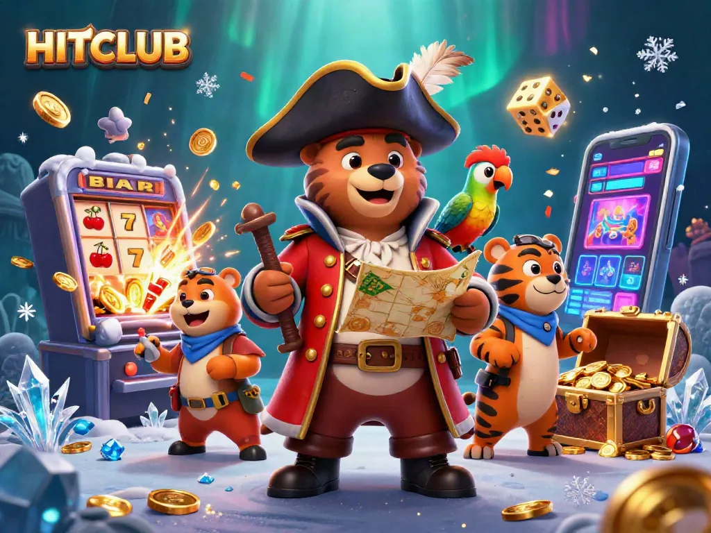 Engage with HITCLUB's thrilling slot experience featuring vibrant characters and dynamic casino elements.