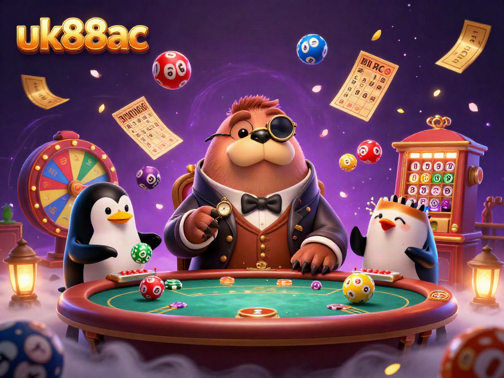 Participate in thrilling games at uk88ac with a vibrant underwater casino theme featuring a walrus and friends.