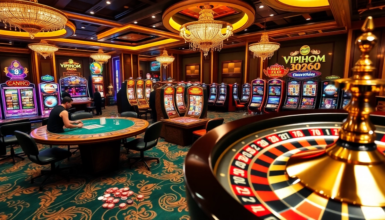 Experience the excitement of vip66 com with vibrant casino gaming and elegant players at a poker table.