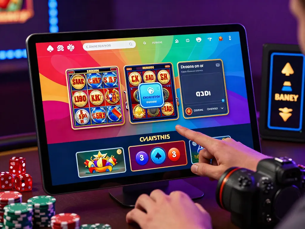 Vibrant online gaming interface featuring non gamstop casinos options, showcasing user engagement and colorful games.