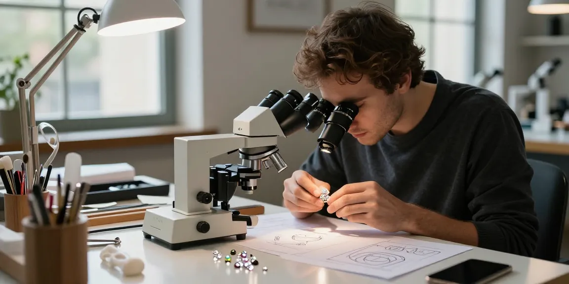 Creating a bespoke diamond ring UK in a jewelry design studio.