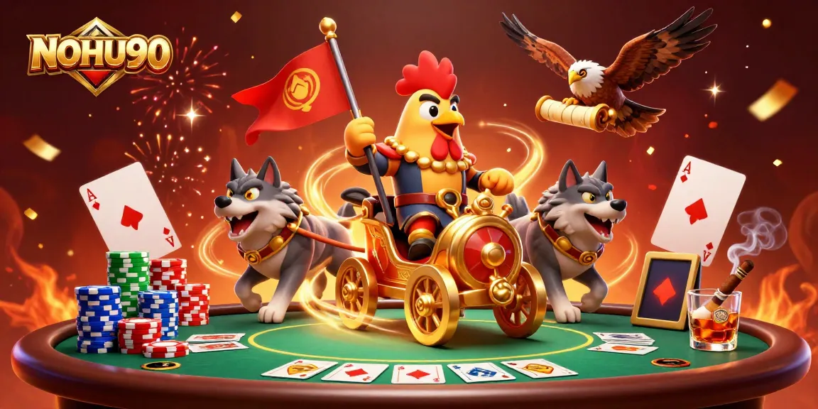 Join the thrilling gameplay at NOHU90 with vivid casino elements and dynamic characters.