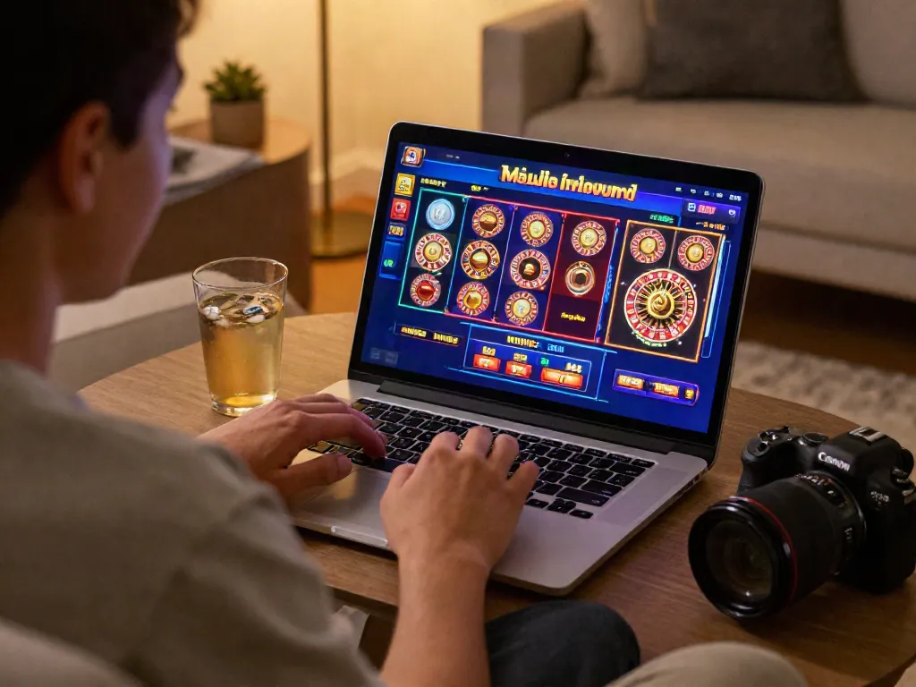 Engaging gaming scene at non gamstop casinos with vibrant graphics and cozy atmosphere.