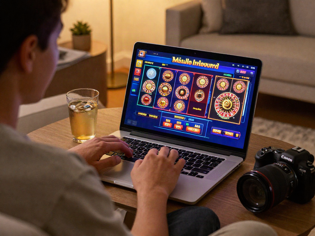 Engaging gaming scene at non gamstop casinos with vibrant graphics and cozy atmosphere.