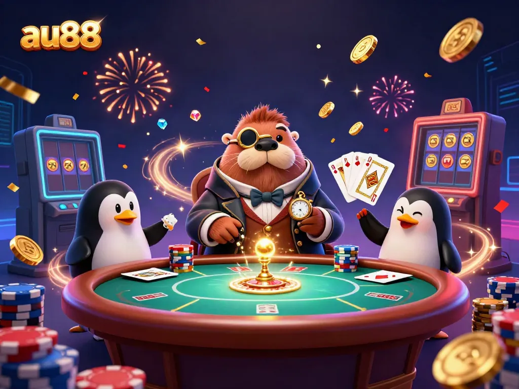 Join the fun at au88 casino with thrilling gameplay, golden coins, and vibrant characters