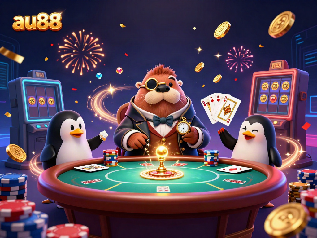 Join the fun at au88 casino with thrilling gameplay, golden coins, and vibrant characters