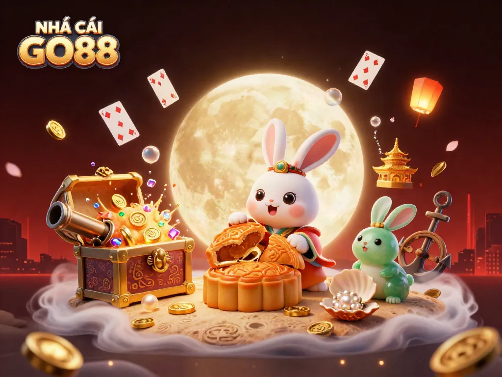 Experience NHÀ CÁI GO88 with a magical illustration blending traditional folklore and casino fun.