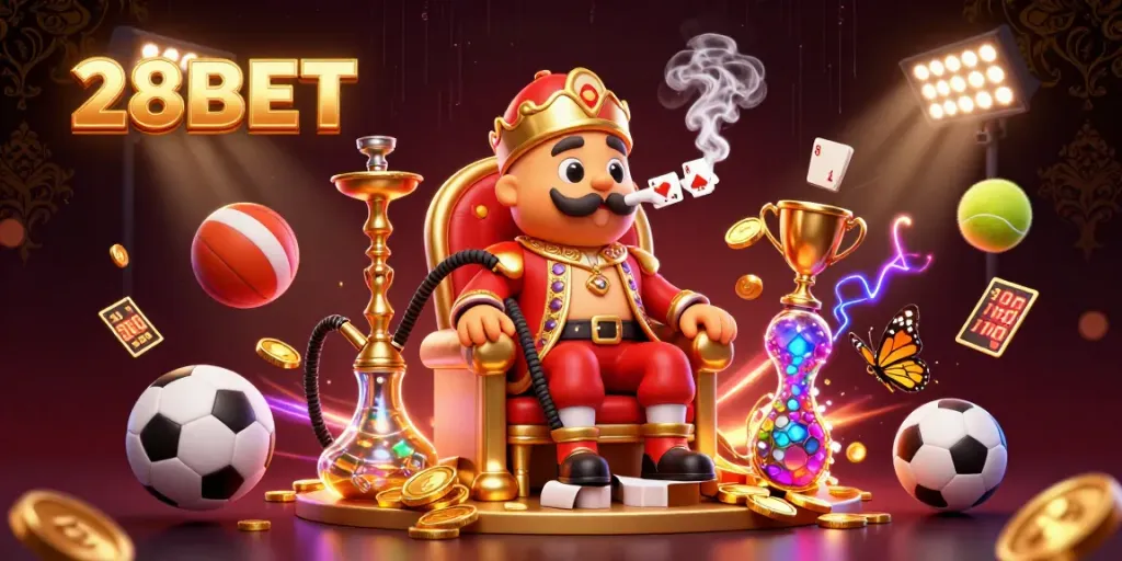 Experience thrilling sports betting action with 28BET's dynamic scene featuring games and excitement.