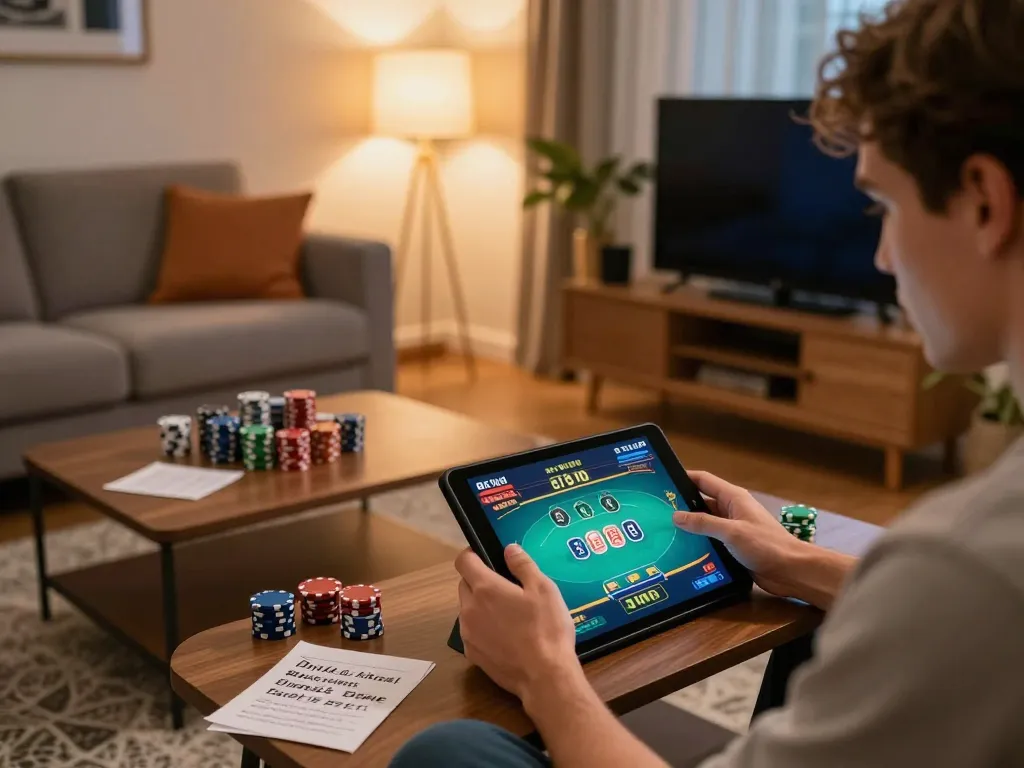 SIN88 player engaged in online poker game, emphasizing strategic bankroll management and exciting gameplay.