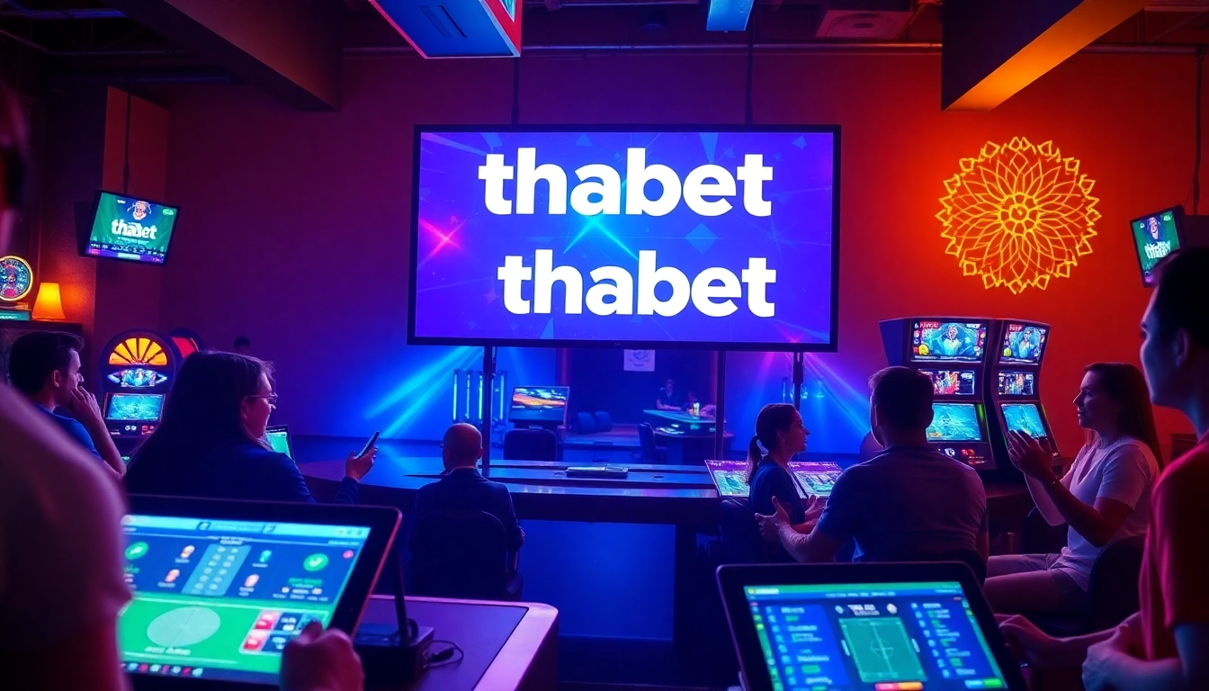 Experience the thrill of thabet sports betting in a vibrant casino setting with engaging bettors.
