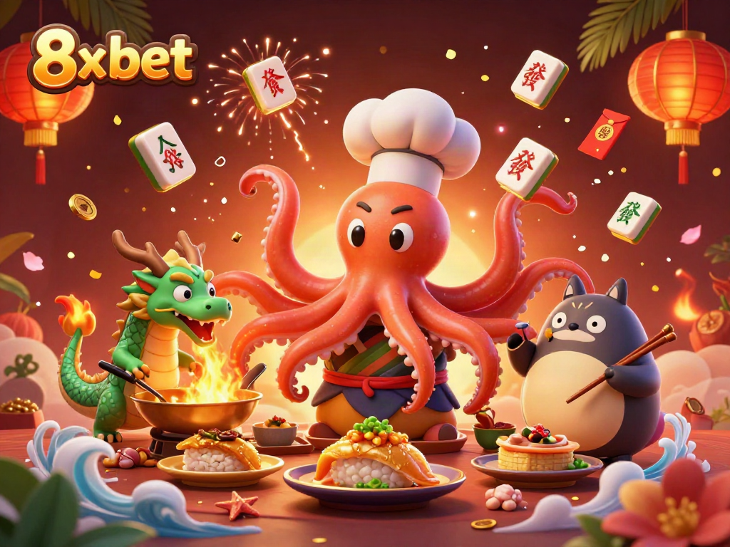 Experience thrilling wins with 8x bet in this vibrant casino adventure illustration.
