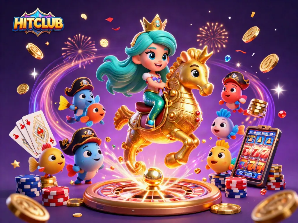 Experience the excitement of HITCLUB with vibrant characters and thrilling game elements in action.