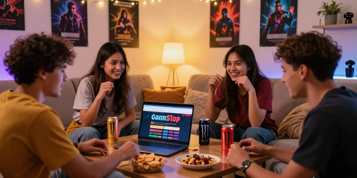 Friends enjoying non GamStop casinos while gaming at home with snacks.