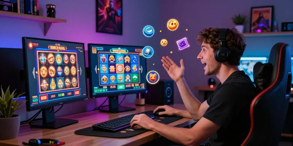 Engaging online gaming experience at non GamStop casinos with vibrant graphics and excitement.