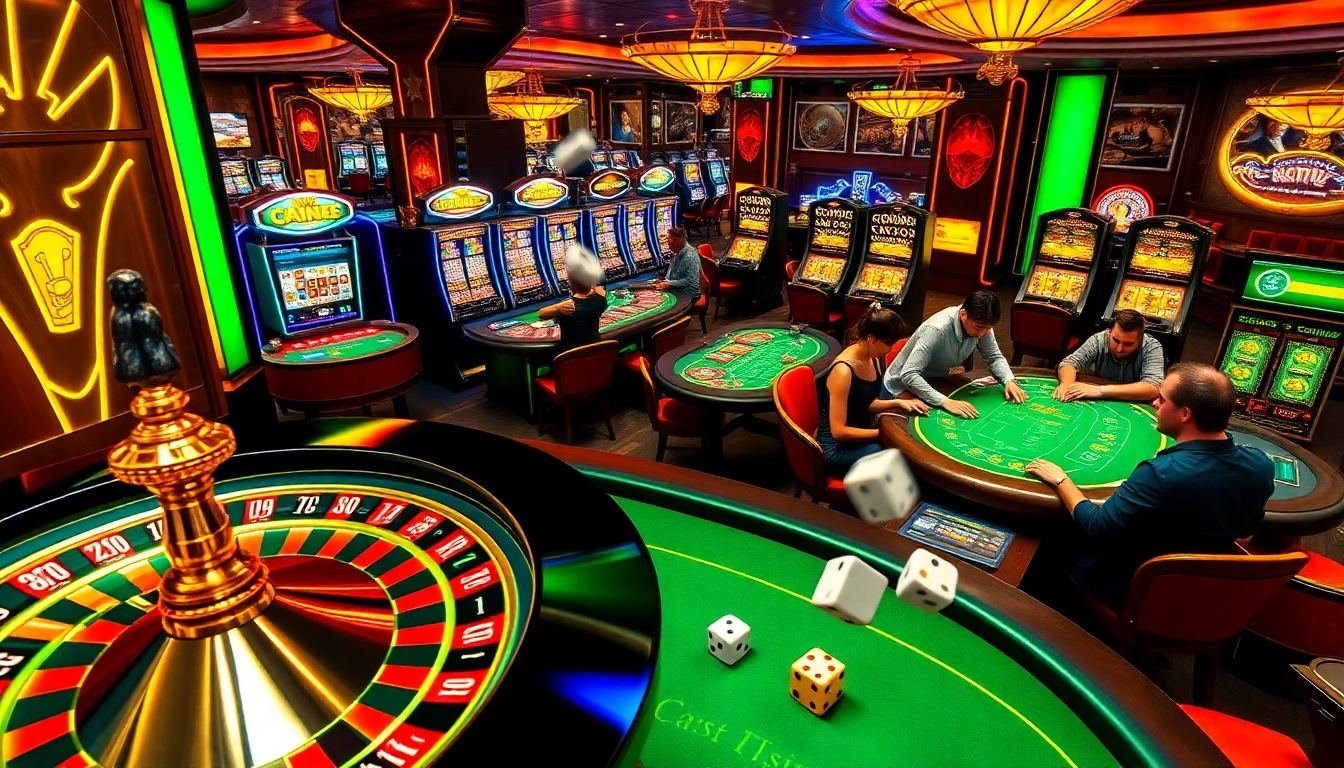 Experience the thrill of vn88 at an upscale casino with poker, roulette, and slot machines.