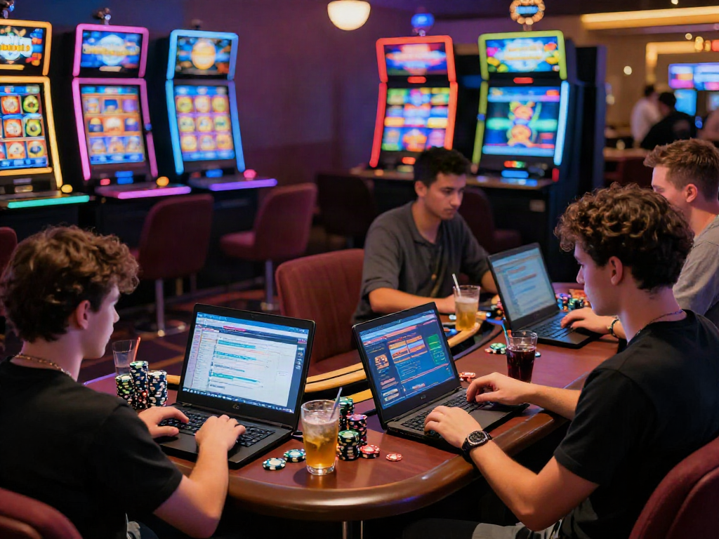 Exciting gameplay at non GamStop casinos with players enjoying vibrant online gaming experience.