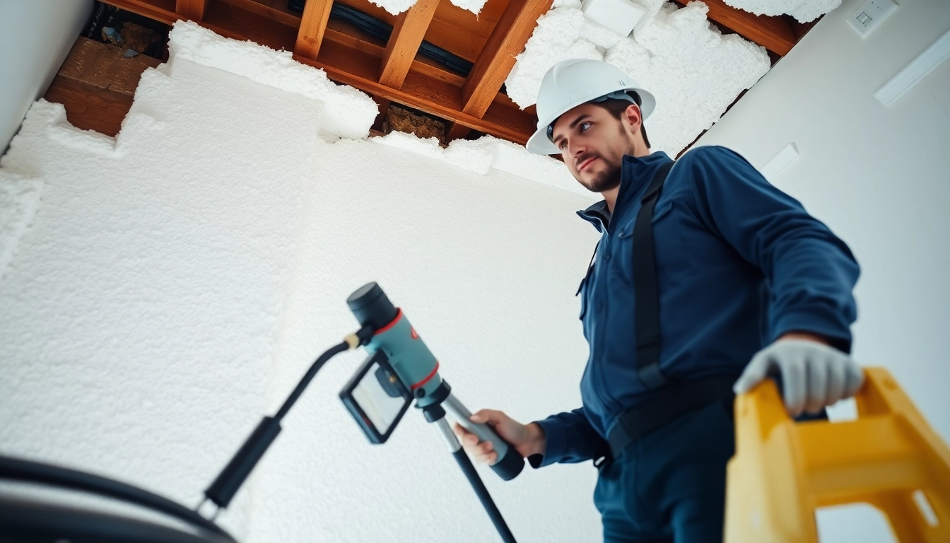 Understand average spray foam removal cost with a contractor inspecting spray foam insulation.