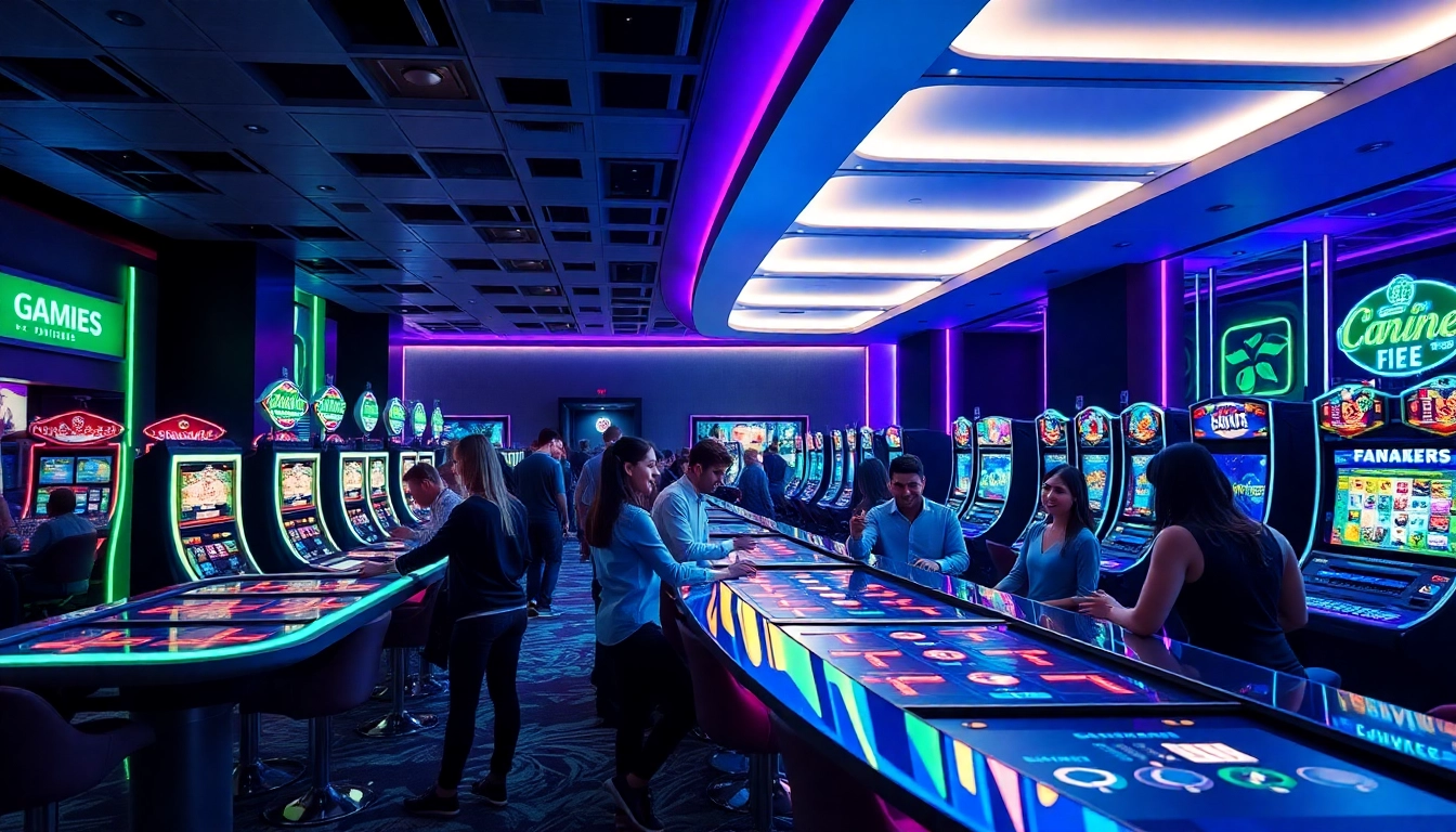 Engage with the project showcase of innovative casino gaming experiences set in a vibrant digital environment.