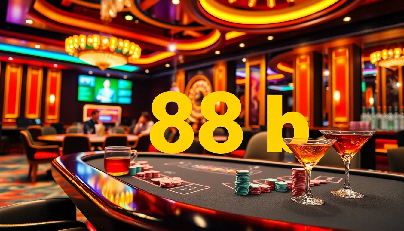 Players engaging at a high-stakes poker table, embodying the excitement of 888b gambling.
