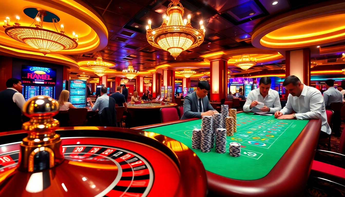 Gamblers enjoying roulette at a vibrant casino scene inspired by https://tt88edu.com/