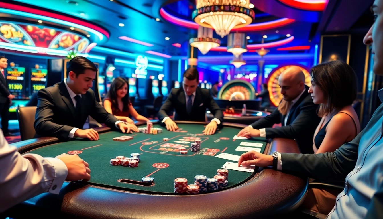 Experience thrilling gameplay at 789club with vibrant casino tables and chips in action.