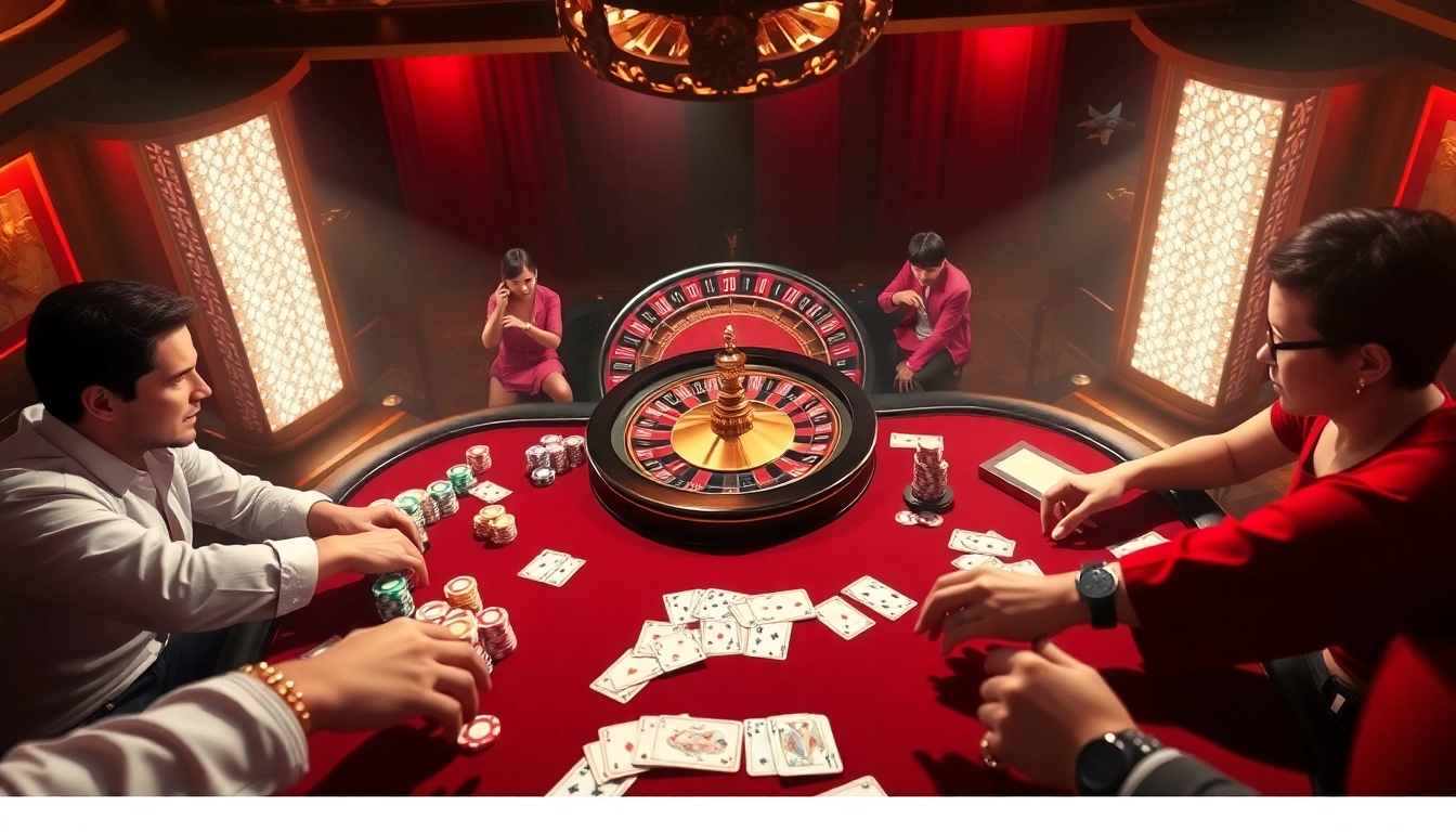 High-stakes poker action at Hello88 casino with vibrant chips and cards.