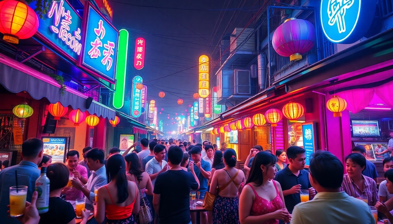 Experience the excitement of 베트남밤문화 with lively nightlife scenes featuring colorful bars and happy crowds.