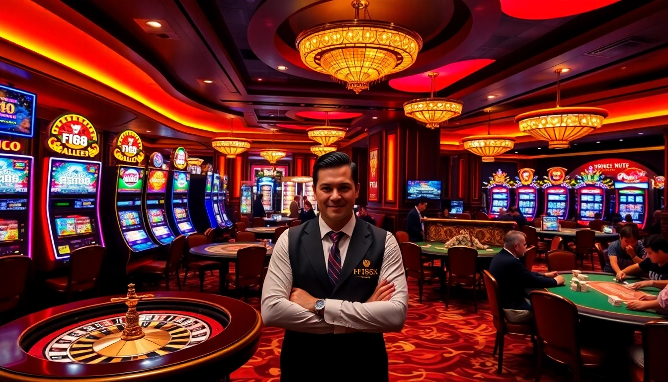 Experience thrilling gameplay at F168 with exciting slots and engaging dealer interactions.