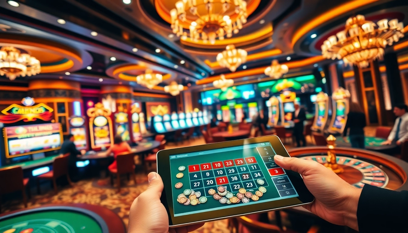 Players winning at exciting casino games in a vibrant scene, highlighting https://topxx88.com/ gaming experience.