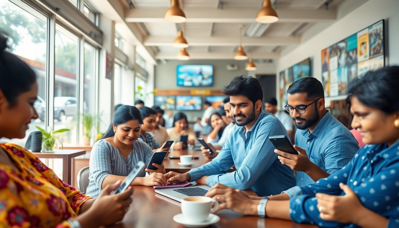 Interactive marketplace showing Hela Ad users engaged in browsing and connecting.