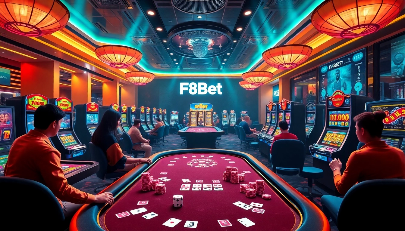 F8Bet players enjoying an immersive gaming experience at a vibrant online casino.