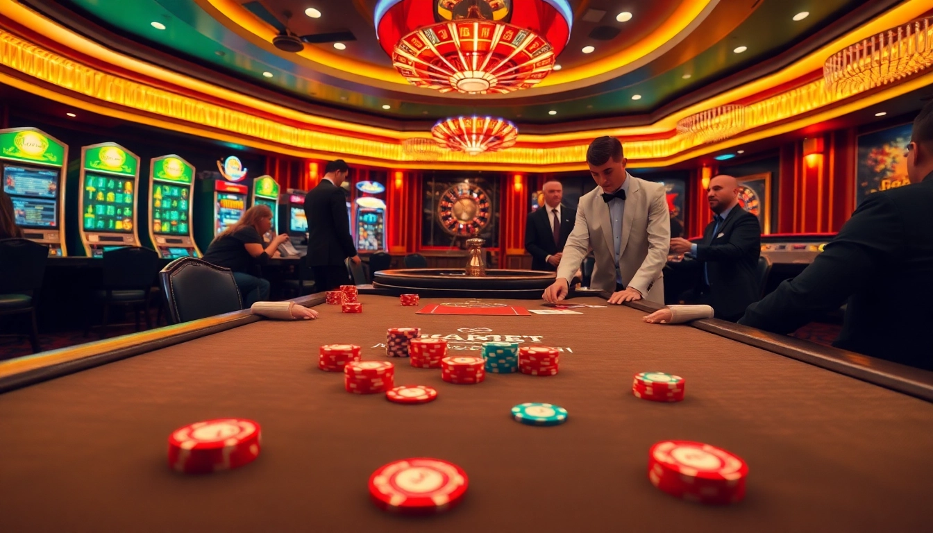 Experience thrilling casino action at https://jun88buzz.info/ with vibrant poker chips and an engaging game atmosphere.