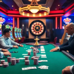 Experience high-stakes poker excitement at https://58win.talk/ with professional players and vibrant casino lights.