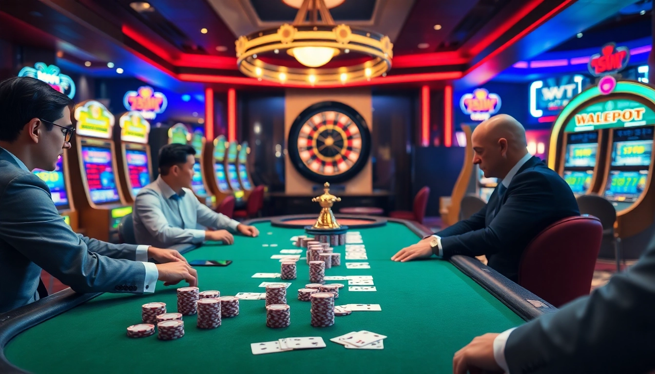 Experience high-stakes poker excitement at https://58win.talk/ with professional players and vibrant casino lights.