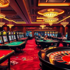 Casino XX88 players enjoying an exciting game atmosphere with vibrant slot machines.