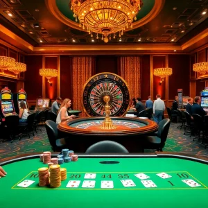 Exciting gaming action at 789F online casino showcasing poker and slot machines.
