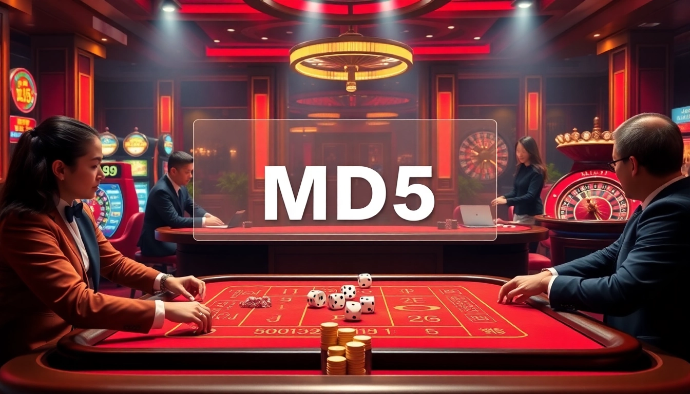 Tài xỉu md5 game table with players betting, showcasing excitement and transparency in gambling.
