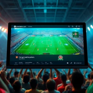 Experience live football streaming at joemadfan.com with a vibrant interface showcasing community engagement and match excitement.