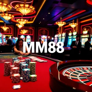 Experience thrilling MM88 gaming with vibrant poker tables and dazzling slot machines.