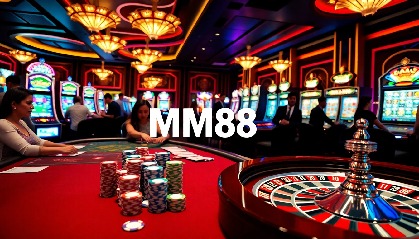 Experience thrilling MM88 gaming with vibrant poker tables and dazzling slot machines.