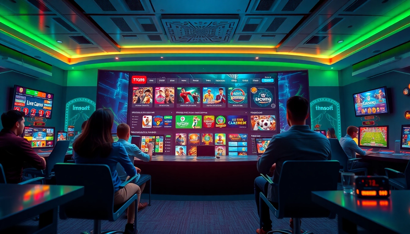 Engaging digital scene of TG88 showcasing vibrant online gaming options, emphasizing excitement and trustworthiness.